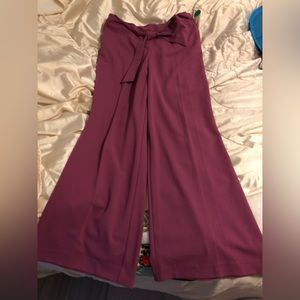 Wide-leg high-waisted trousers in size XL pink